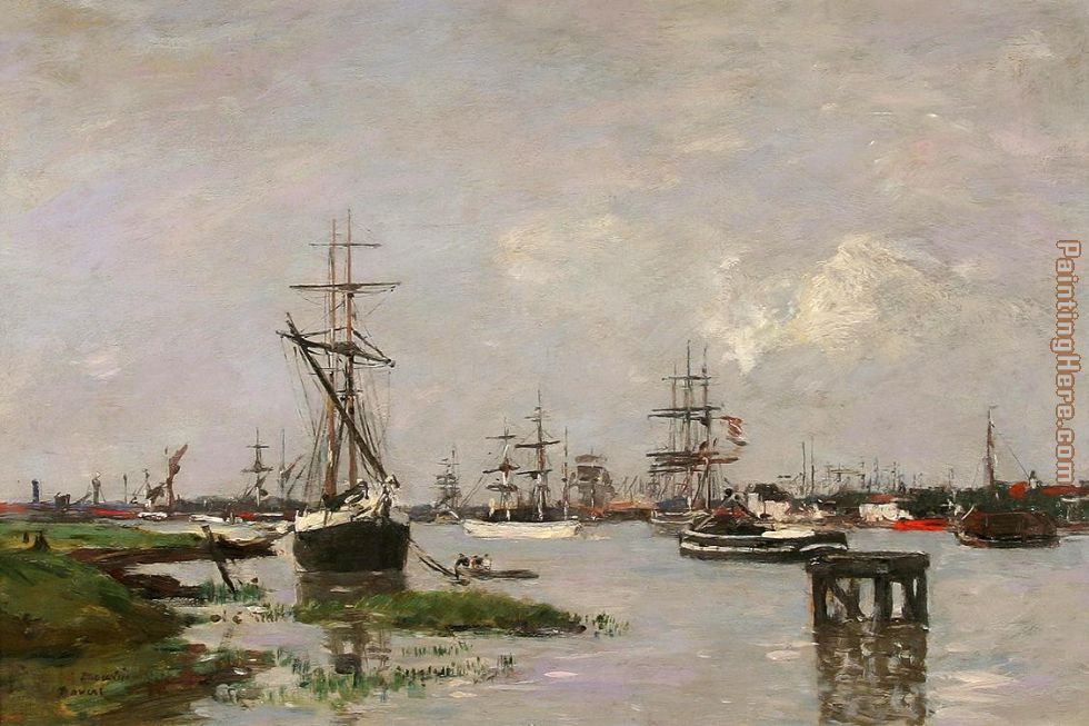 Le Port, Anvers painting - Eugene Boudin Le Port, Anvers art painting